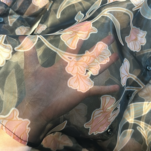 Oversized sheer button up - Picture 3 of 4